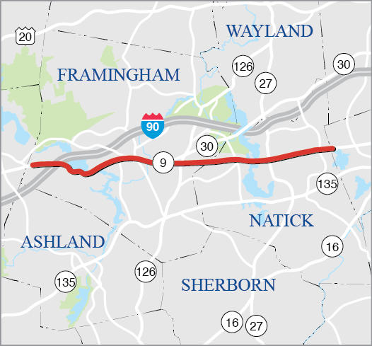 Framingham and Natick: Resurfacing and Related Work on Route 9 